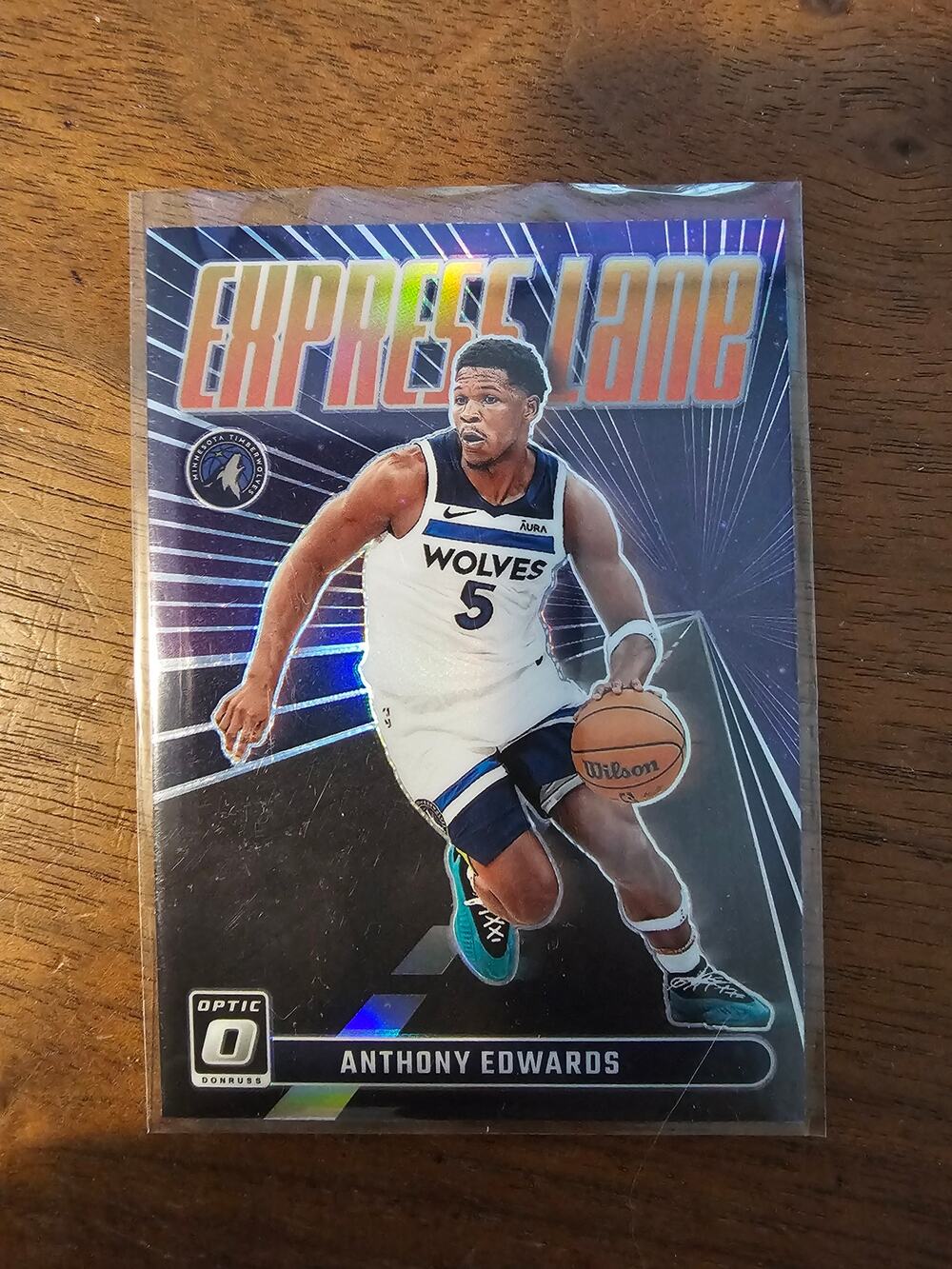 Anthony Edwards 2023-24 Panini Donruss Optic #24 - Express Lane - Purple Prizm - Picture 1 of 4